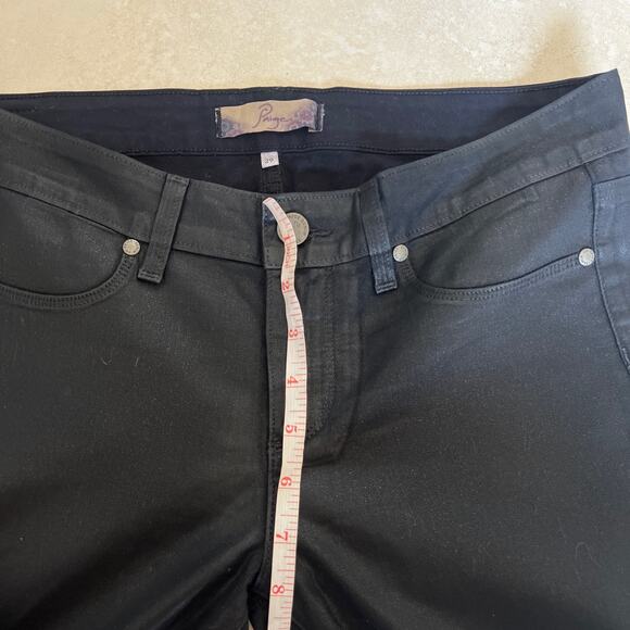 PAIGE Peg Skinny Coated Jeans in Pandora Black Size 29 - Picture 11 of 13